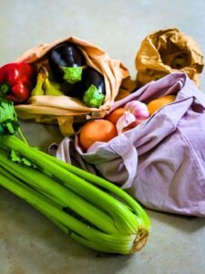 Cloth bags and fresh groceries. Source Lily Reid  Getty Images